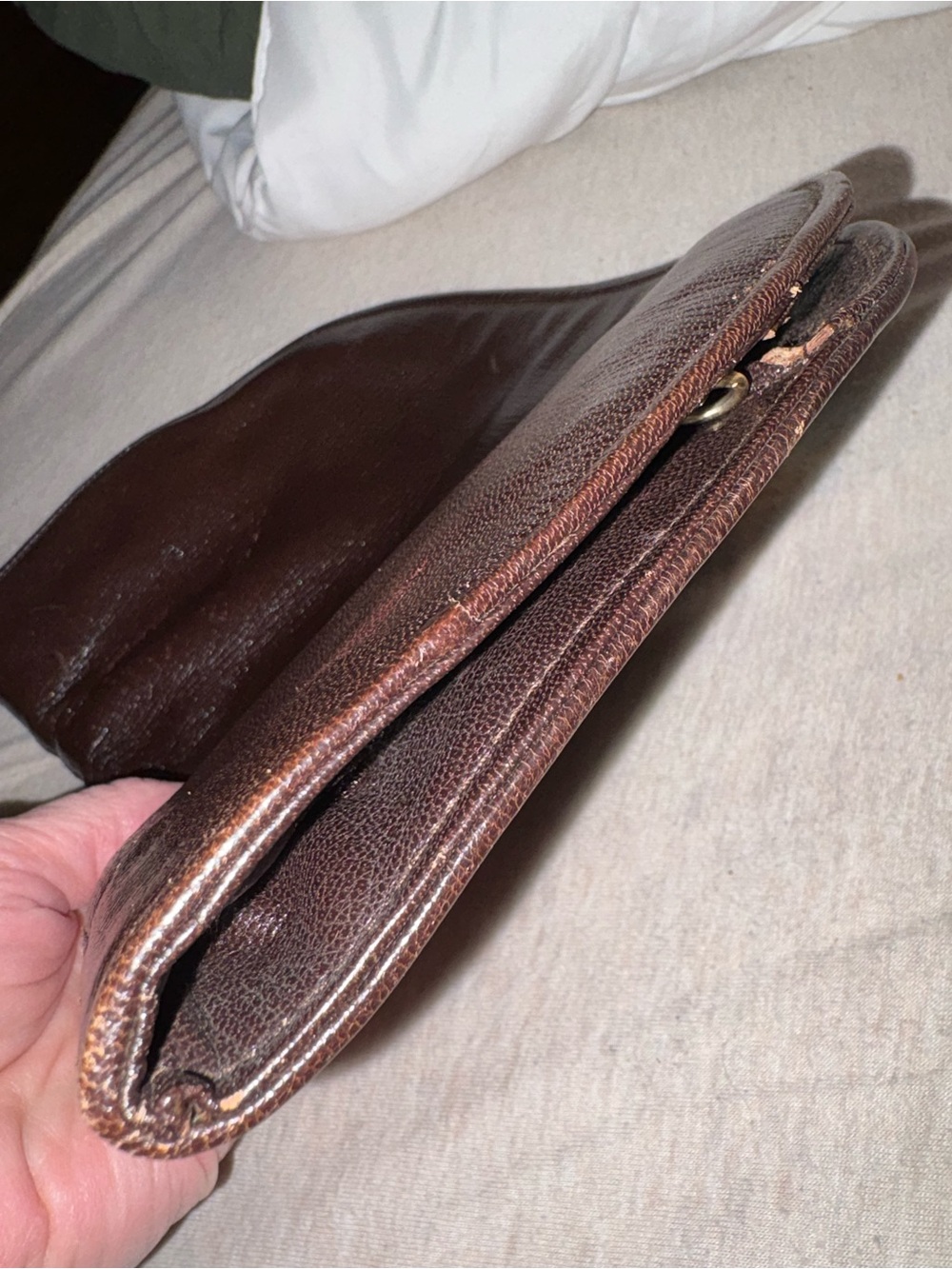 FENDI - Authentic Vintage Fendi Roma Lambskin Leather Appliqué Clutch - Picture 9 of 12